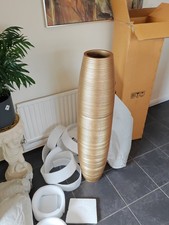 Leewadee luxurious large gold home decor wood floor vase tall decor RRP £170