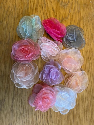 Joblot organza flowers - of,