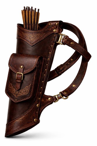 Dark brown leather - , side