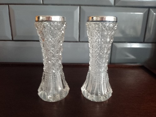 Pair 1902 silver - pair, rimmed