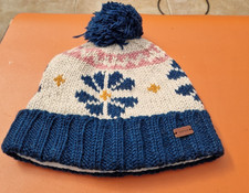 Fat Face Teal Cream Bobble Hat