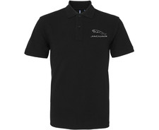 Adults Jaguar Premium Embroidered Black Classic Polo shirt Sports Cars S: Small