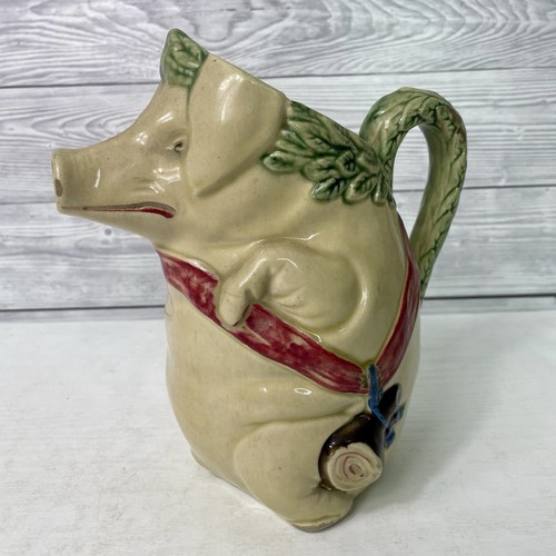 Antique majolica pig - antique,