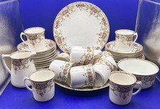 Antique Sutherland Art China Tea Service for 12 in Floral Design c.1892–1914