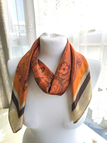 Large orange paisley square - large,