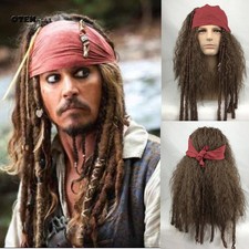 New Pirates Wigs Bandana Dreadlock DLX Jack Sparrow Halloween Costume Props Wigs