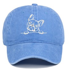 French Bulldog Embroidered Cap – Washed Cotton Dog Dad Hat Adjustable Unisex