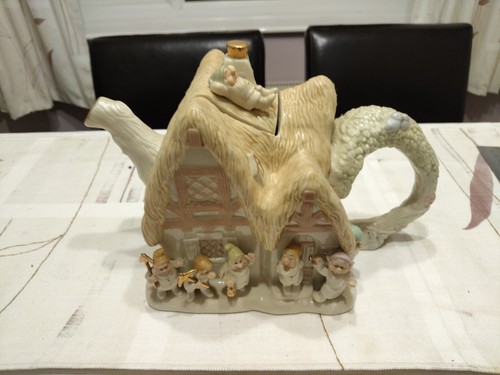 Seven dwarfs cottage teapot - dwarfs, by