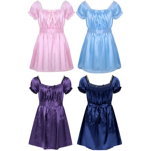 Men square neck - satin, frilly