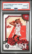 PSA10 2024 PANINI INSTANT LOVE MANIFESTED: THE DERRICK ROSE COLLCTION 1 DERRICK