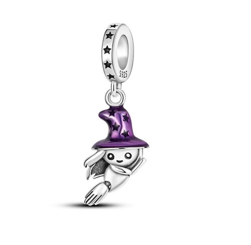 Witch charm bead dangle - bead, 925