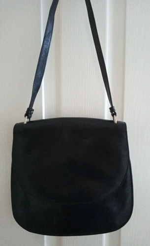Black leather shoulder - leather, bag