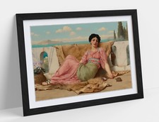 JOHN WILLIAM GODWARD, THE QUIET PET -FRAMED ART POSTER PRINT 4 SIZES