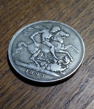 1893 Sterling Silver Crown LV1 Queen Victoria Veiled Head