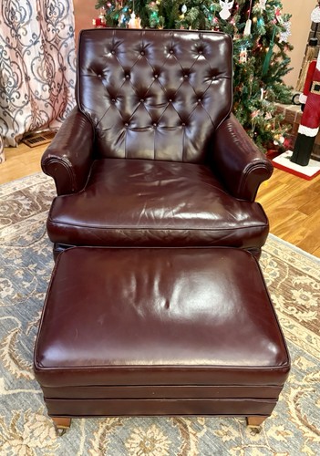 Tufted leather arm chair - tufted,