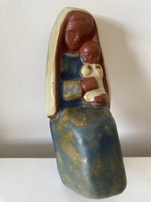 Mary Jesus Glaze Pottery Christmas Decoration 80s 90s Vintage Minimal Christmas