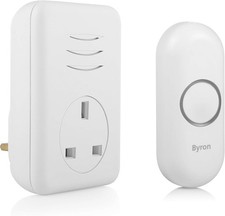 Byron DBY-22313UK Wireless Doorbell Set Plug Through 150m Range 16 Melodies