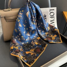 100% Silk Square Scarf Women
