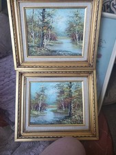 Art picture oil River scene