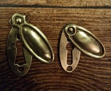 Two Edwardian Hinged Brass Escutcheons. 1 of 2 Available 