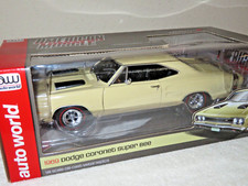 1969 DODGE CORONET SUPER BEE CREAM AUTO WORLD ERTL 1:18 OPENING HOOD & DOORS