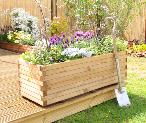 Raised trough wooden planters - raised,