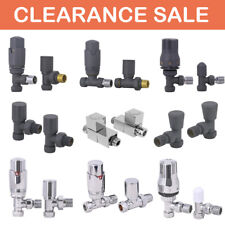 Thermostatic Manual Radiator Tower Rail Straight Angled Valves Clearance Sale