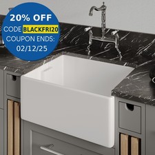 Reginox Belfast II Kitchen Sink Traditional Ceramic Single 1.0 Bowl White Waste