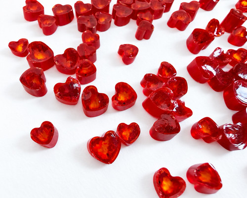 Red heart murrini for - , glass