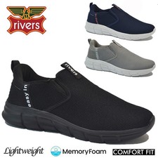 MENS MEMORY FOAM CASUAL SLIP ON DRIVING BOAT WALKING RUNNING SHOES TRAINERS SIZE