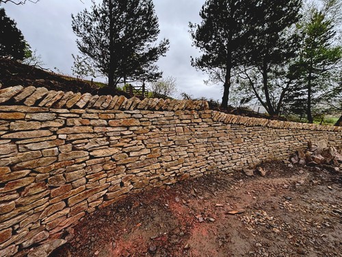 Limestone walling facing - walling,