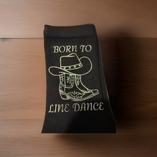 Line Dancing Cowboy Cow Girl Ladies Socks Christmas Gift Cowboy Boots Hat Countr