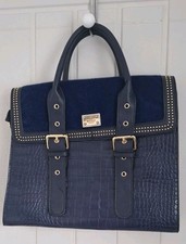 Bessie London  navy blue croc embossed bag, New no tags