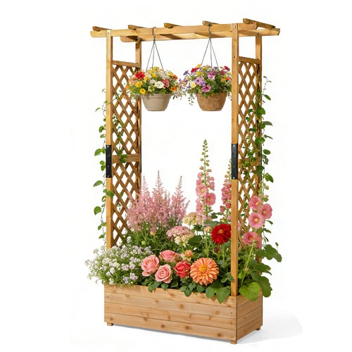 Wooden planter trellis - wooden,