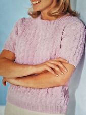 Knitting Pattern Ladies Womens DK Short Sleeve Jumper  30- 42" (576)