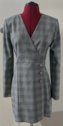 Zara black white check blazer - zara,