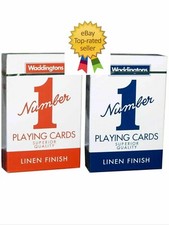 Waddingtons No.1 Classic Playing Cards Decks of Red & Blue Poker Game Brand New