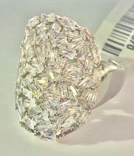 Spectacular Fire Cracker CZ Cluster Ring 6.49 TCW in Sterling Silver 925 