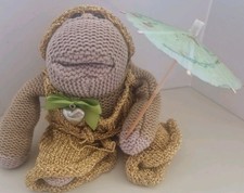 PG Tips monkey Gold Sparkly  Disco  Outfit Hand-knitted parasol heart  Headband