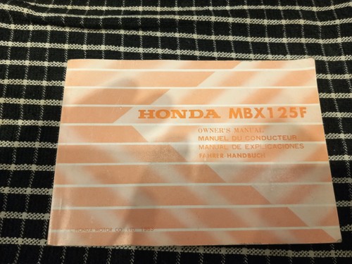 Honda mbx 125f owners manual - mbx,
