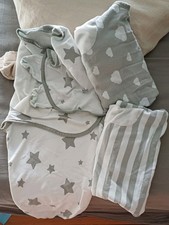 X3 Good Condition, Swaddling Blankets, New Born, Grey White, adjustable, Wrap.