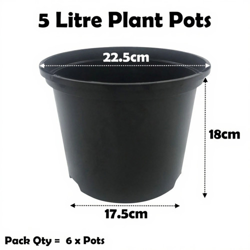 Litre black plant pots - black,