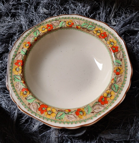 Pretty 1930s floral - floral, bowl-