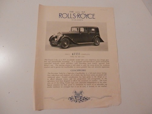 Rolls royce p saloon - rolls-royce, 20/25