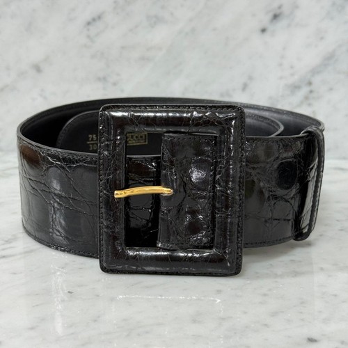 Gucci leather belt black - belt, wide