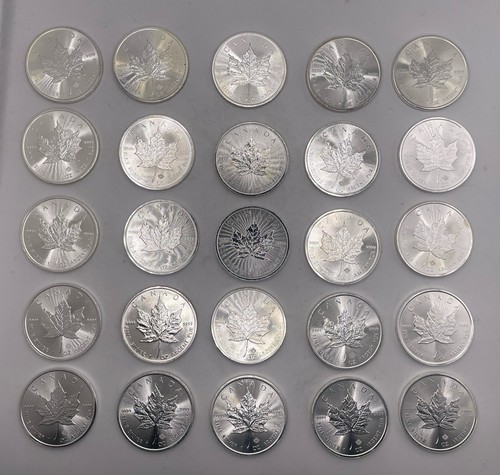 25x 1oz mixed dates silver