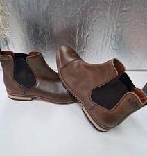 Superdry Brown Leather Chelsea Boots Men's Size 12 UK