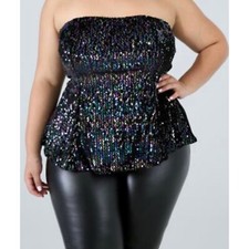Haute fox sequin velvet top
