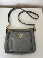 Grey prada crossbody Nylon bag