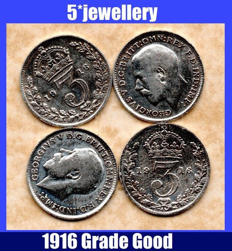 Real silver three pence - real,